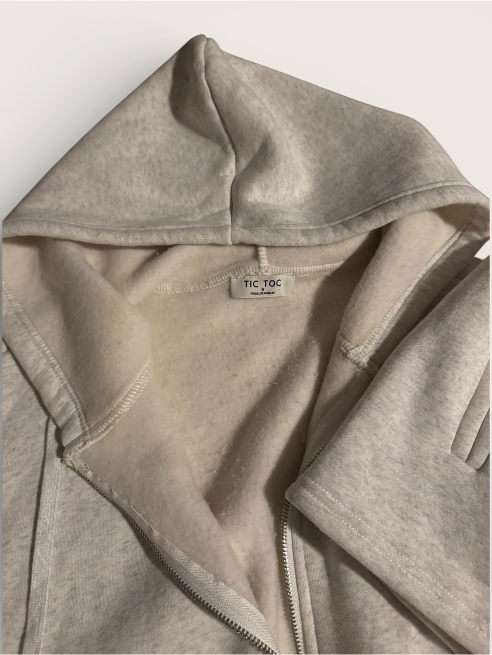 Neutral Beige Hoodie & Shorts Set - Picture 3 of 7